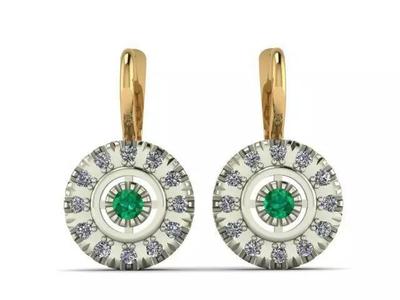 Earrings Emerald Diamond