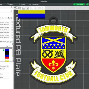 National League Tamworth keychain badge color printable and renderable