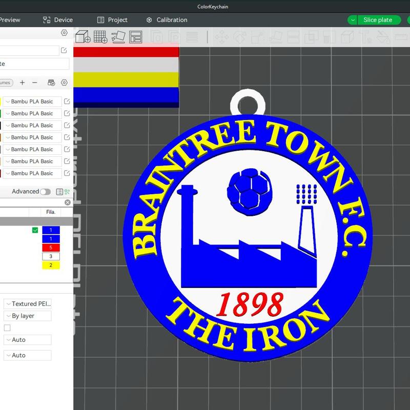 National League Braintree Town keychain badge color printable and renderable