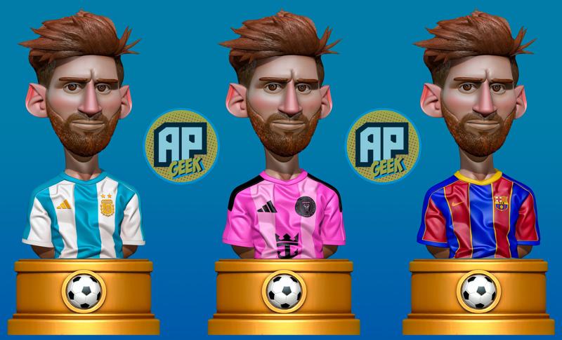 Busto Messi Cartoon 3 em 1