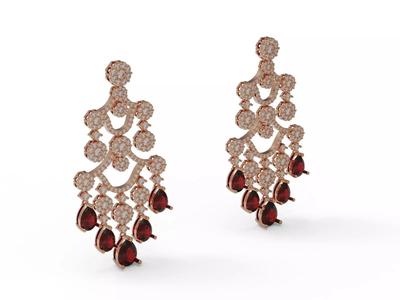 Earrings with diamonds