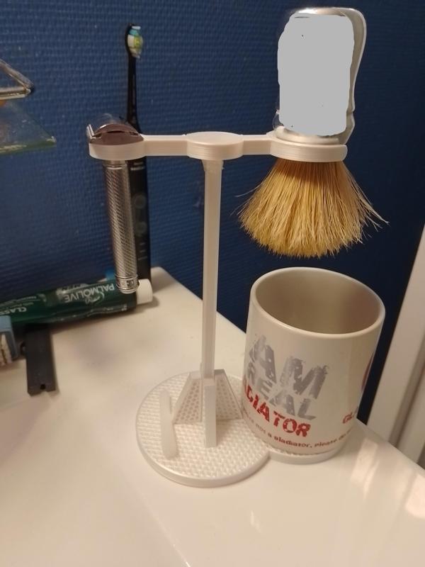 safety razor and brush holder.