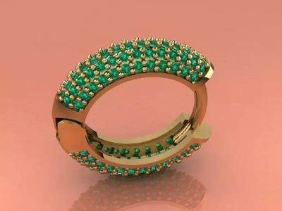 Earrings emerald hoop ring