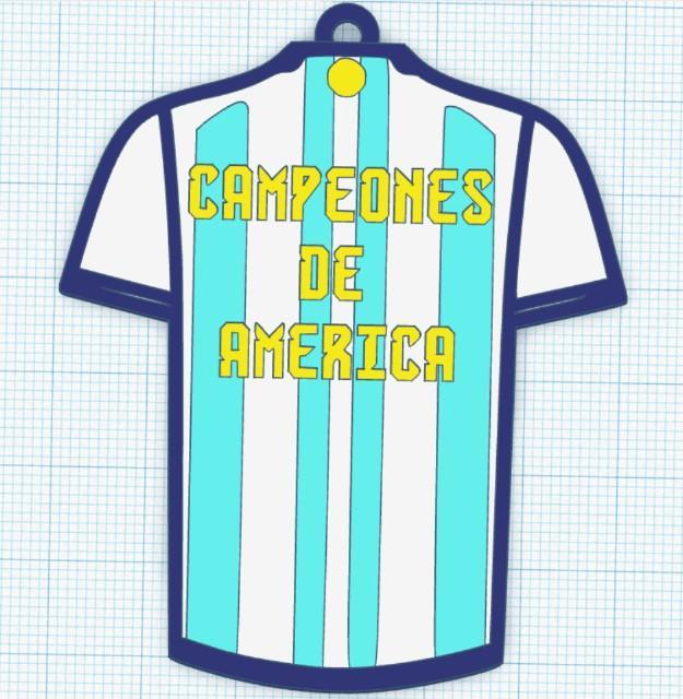Argentina T-shirt keychain - Champions of America (With colors instruction)