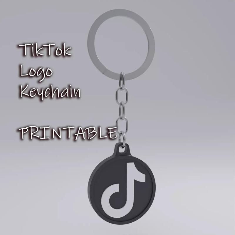 TikTok logo keychain for print
