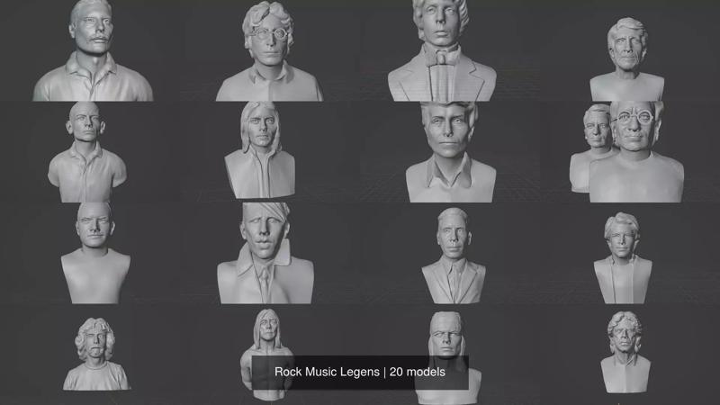 Rock Music Legens 3D Model Collection