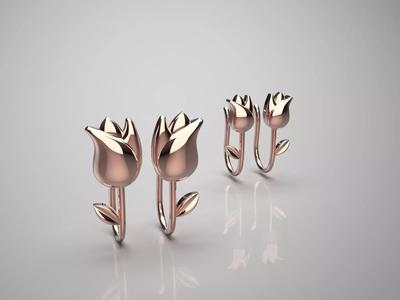 Tulip gold earring ge0018