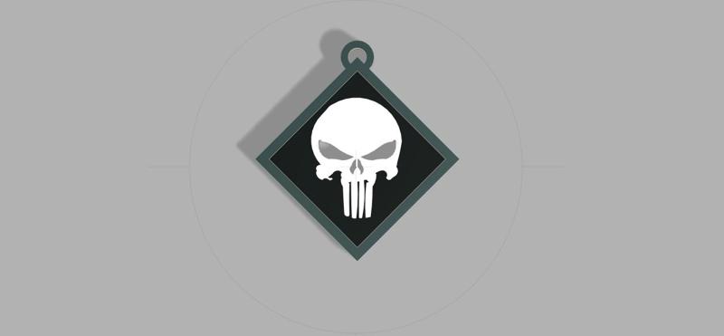 Keychain / pendant Punisher skull