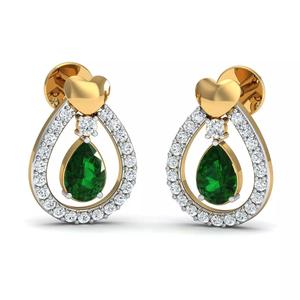 Women Pear Diamond Earrings 3dm STL FBX OBJ Render Details