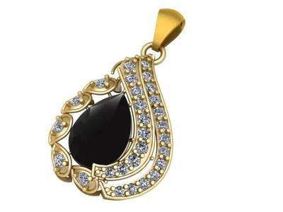 Stylish Women Fashion Diamond Pendant 3d Printable Model