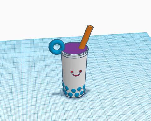 boba milk bubble tea keychain