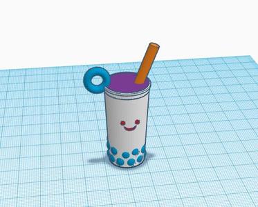 boba milk bubble tea keychain