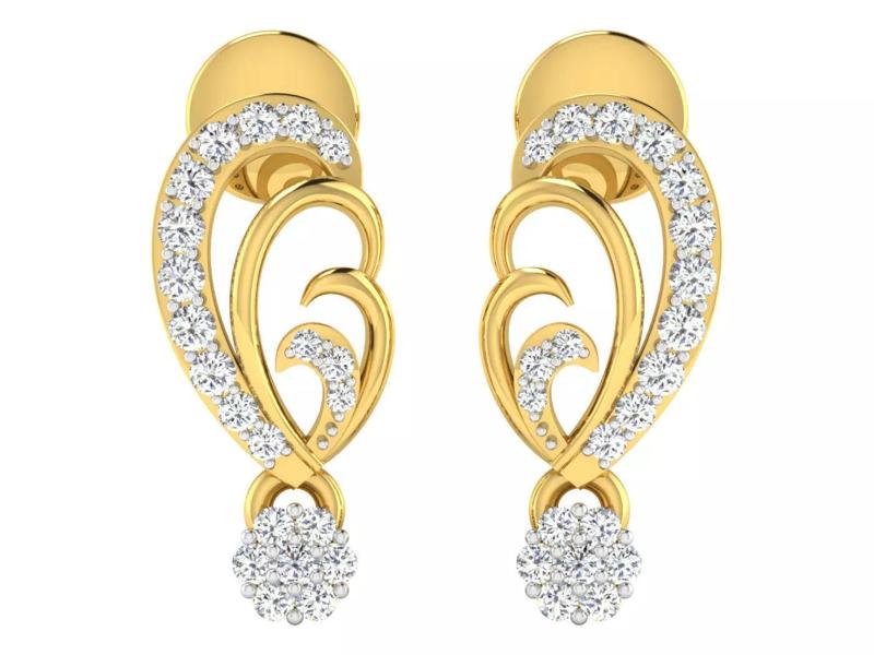 Solitaire Earrings 3dm STL OBJ FBX Renders Details