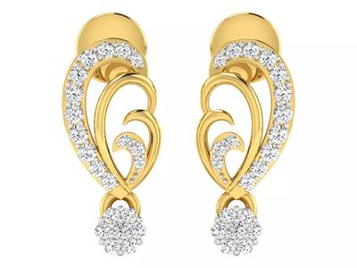 Solitaire Earrings 3dm STL OBJ FBX Renders Details