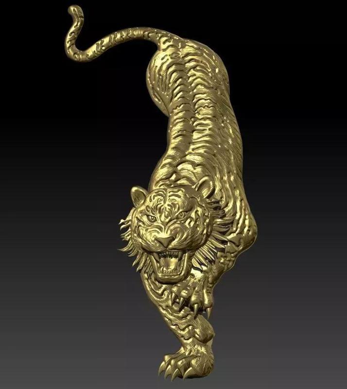 Chines Tiger Relief model for CNC and 3D Print able