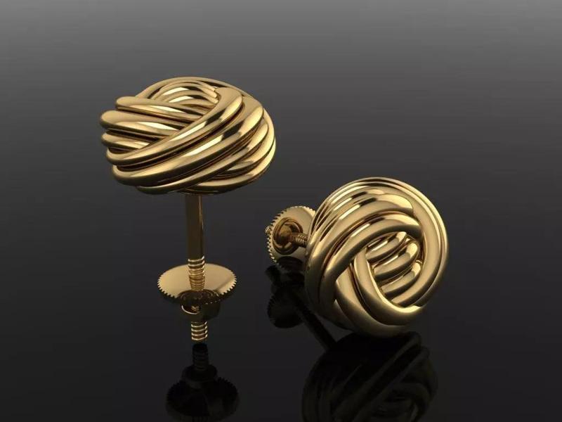 Rope Knot Ball Earring SIZE 9MM