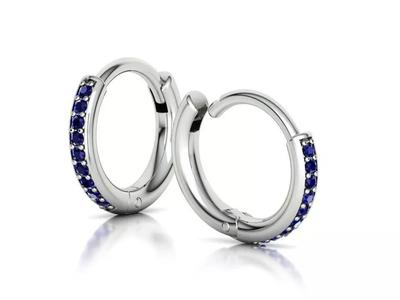 Small Diamond Hoop Earrings 8mm inner size