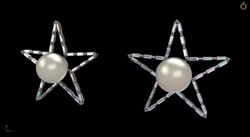 Baguette Star Earring