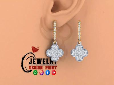 Custom Diamond Hoops Earring - Van Cleef Arpels Earrings