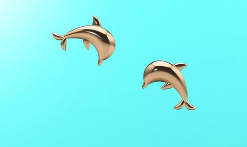 Dolphin stud earrings