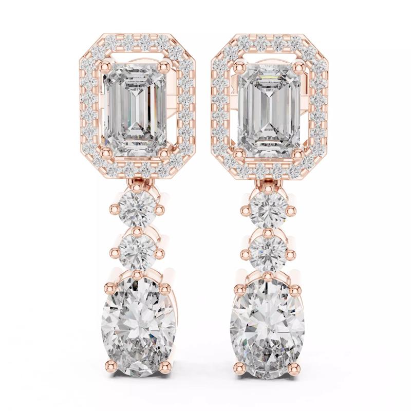 Diamond Drops Earrings 3dm stl renders animation videos details