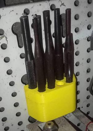 Pegboard roll pin punch holder - Support chasse goupille plaque perforée