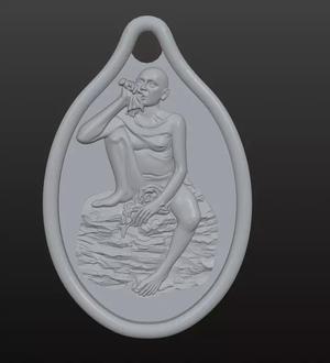 Gajanan Maharaj 3D Relief Pendant  STL OBJ for CNC 3D Printing