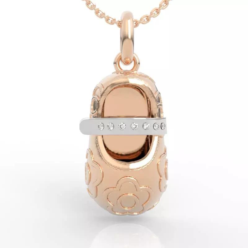 Floral Baby Bootie Pendant