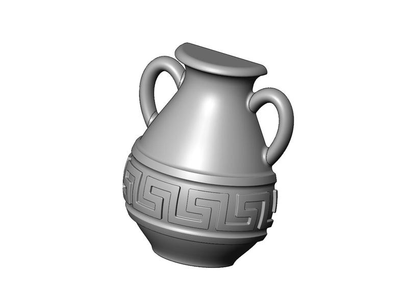 Half greek key strip urn shaped wall shelf bracket and corbel 3D print model