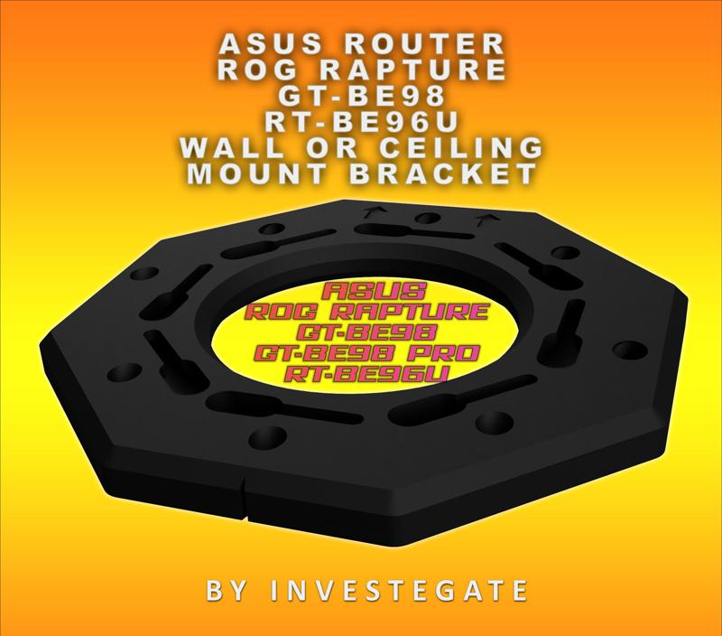 ASUS ROUTER WALL CEILING MOUNT BRACKET GT-BE98 PRO RT-BE96U ROG RAPTURE INVISIBLE WIFI 7