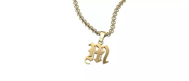 Pronto per la stampa 3D Ciondolo lettera E Scalabile facilmente