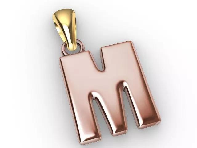 m Alphabet pendant stl verified