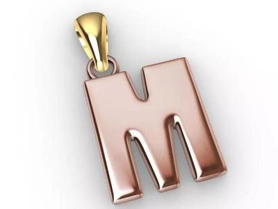 m Alphabet pendant stl verified