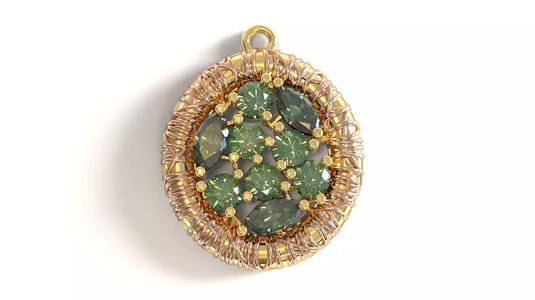Gemstone Pendant Design  3D CAD Jewelry