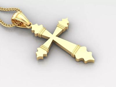 Light Gold 18K Cross Pendant 2CP080