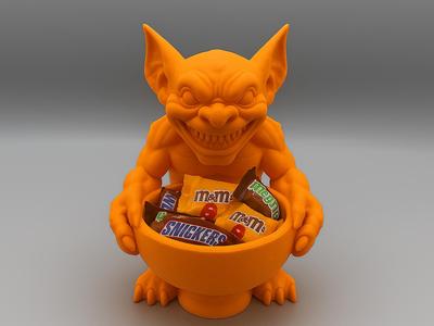 Gargoyle Candy Bowl Halloween Monster Treat Holder