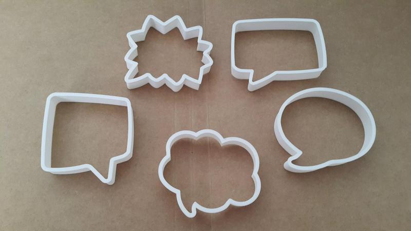 5pc Call out bubble set cookie cutter