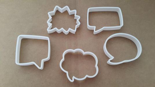 5pc Call out bubble set cookie cutter