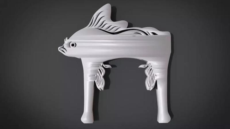 Unique Chair Legs Ornament with Fish Ornament motif