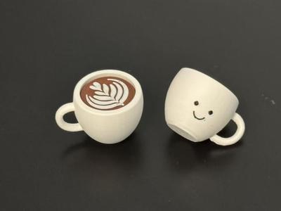 Cute Latte Art Pitcher Fidget Keychain