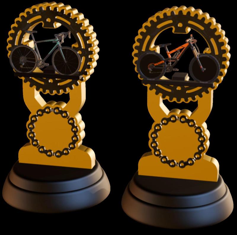 3D Printable Trophy - Mountain Bike & Road Bike Champion