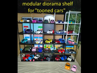 tooned cars modular shelf diorama base
