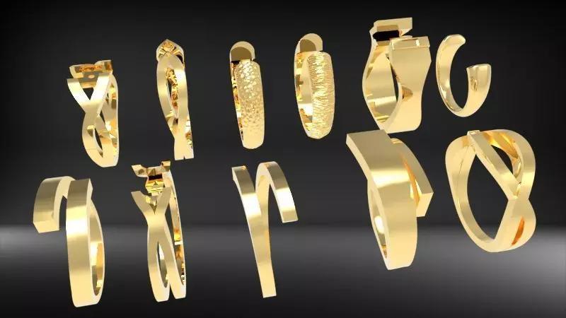 Collection of Various bypass Shanks Rings Jewelry findings