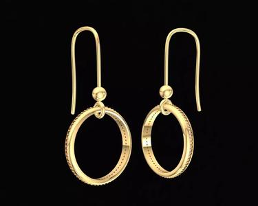 51a Diamond Open Circle Drop Earrings