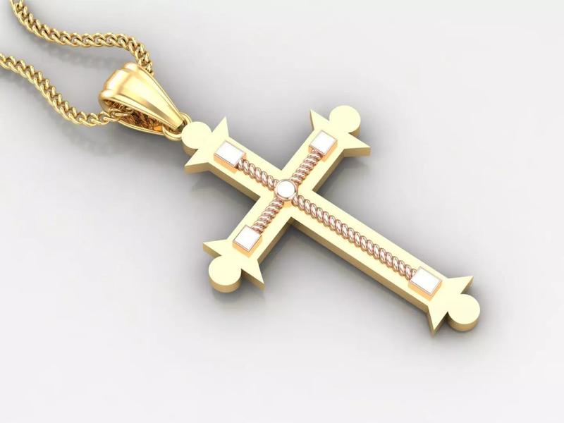 High Cross Pendant Light Gold 18K 4CP089