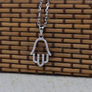 Hamsa Hand Pendant With Diamonds