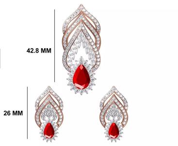 Women Earrings Pendant Set STL FBX JCD Details