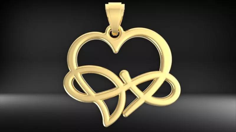 heart infinity pendant