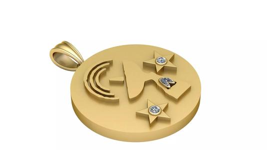 Gold trophy pendant 3D printable model