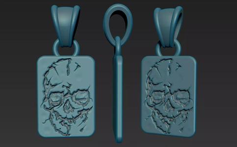skull engraved plate